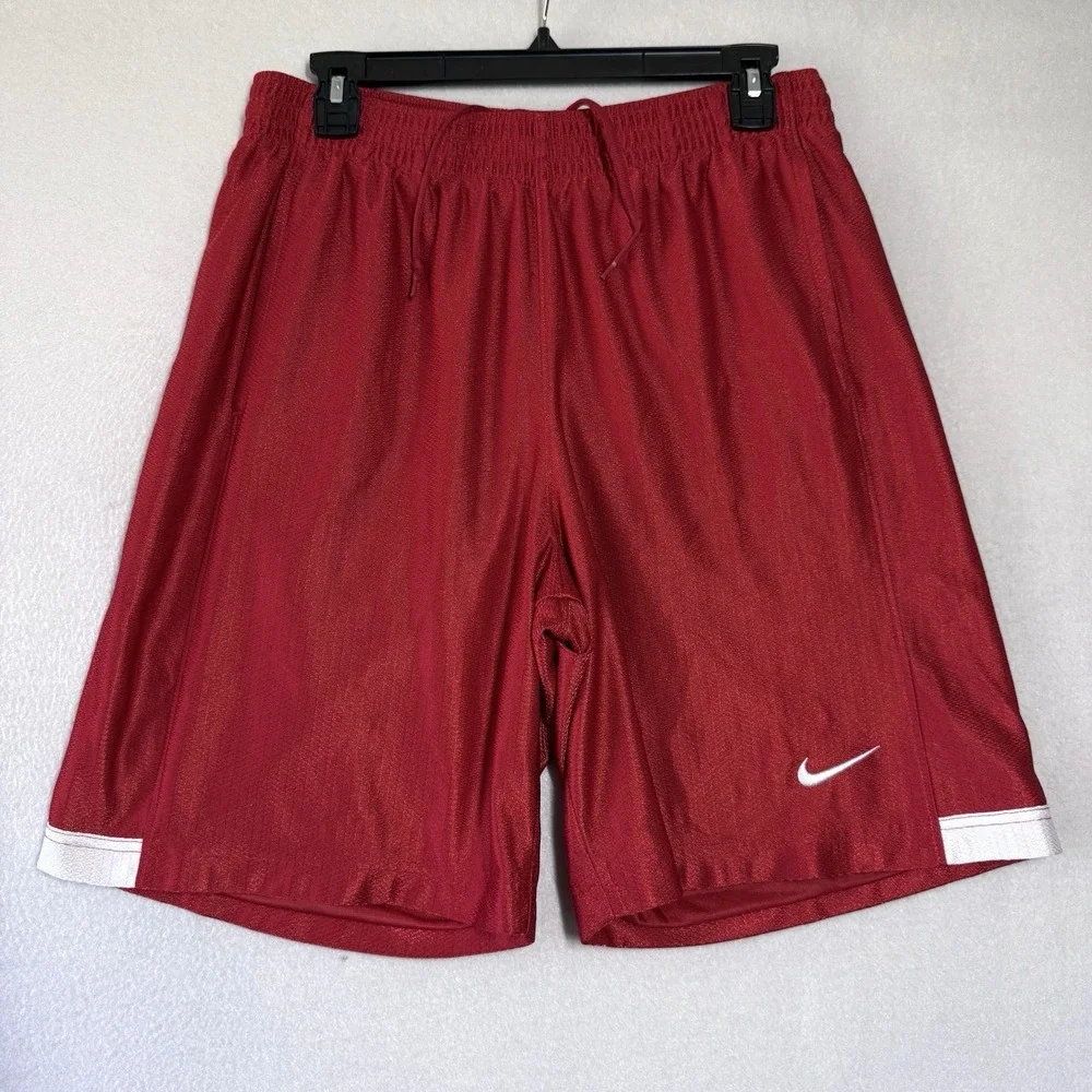 Vintage Y2K Nike Basketball Shorts Men Medium Dazzle Silky Shiny Glanz Baggy Red